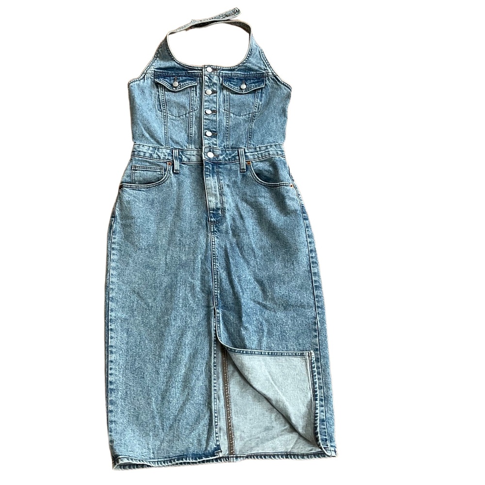 Universal Thread Blue Button Front Sleeveless Fro… - image 2